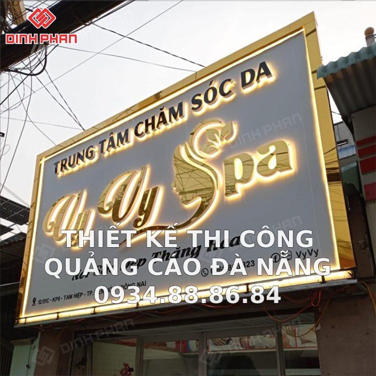 BẢng HiỆu Spa ChỮ NỔi Inox MẠ VÀng HẮt SÁng ChÂn